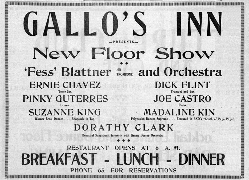 Gallo's Inn Ad