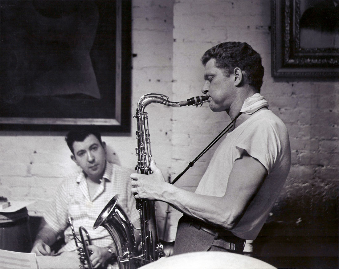 Jerry Lloyd, Zoot Sims, backstage theatre recording studio, Duke Farms